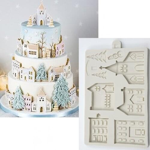 Christmas Gingerbread House Silicone Mold Fondant Mould Cake Decorating Tools Chocolate, Gumpaste, Sugarcraft, Kitchen Gadgets