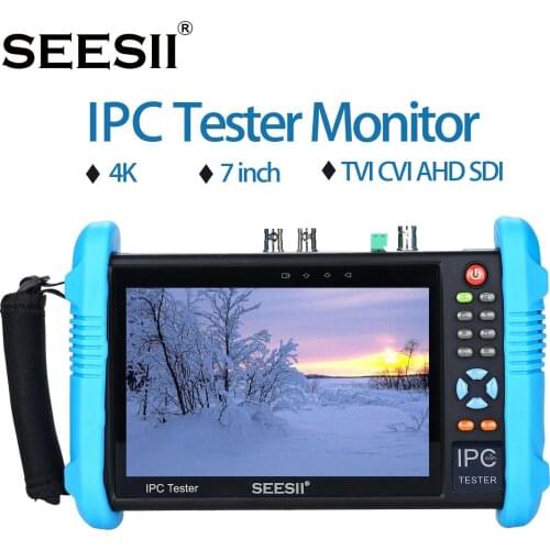 SEESII IPC-9800ADHSPLUS 7"IPS Touch Screen H.265 IP Camera Tester 4K 1080P CCTV AHD SDI CVBS Analog Video Test HDMl PTZ Control