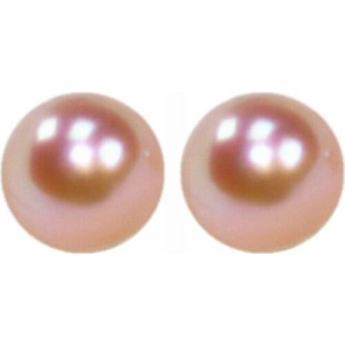 High gloss Natural Pearl Silver Earrings Jewelry For Women 8-9mm Oblate Stud Earring Natural Freshwater Pearl Jewelry wholesale