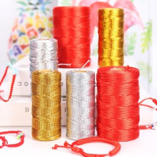 1.5mm*100m Gold Silver Weave Rope Tag Pin DIY Craft Supplies Handcraft Braided Cord Gifts wrapp line Ornament Sewing Accessories