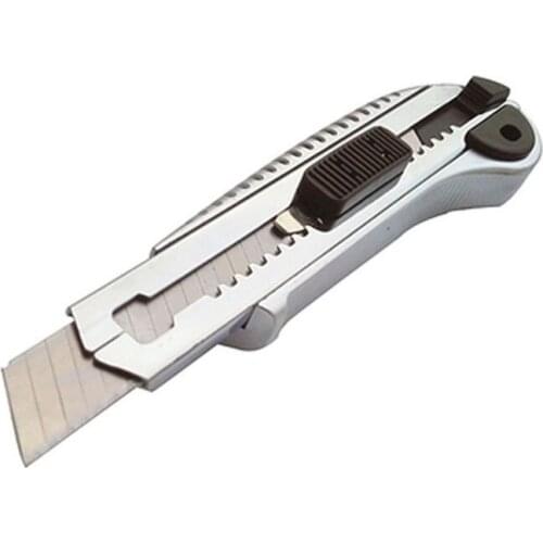 Heavy duty utility knife 18mm Storage with 5 Blades Snap Off Retractable Paper Box Cutter Screw Locking Blade Non-slip