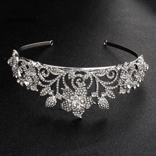 Crown Ornament Bridal Wedding Accessories Simple Alloy Retro Flowers Bridal Electroplating Dress Jewelry PT