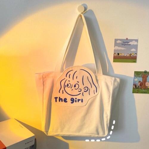 Japanese punk Vintage cute Anime canvas bag cartoon Harajuku Preppy casual shopper bag big-capacity sweet women shoulder bags