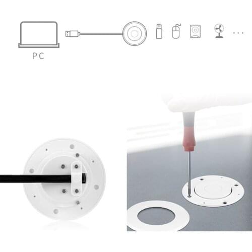 Pop-up In-Desk Slot USB 2.0 3 Ports Hub Splitter Adapter for Laptop PC Computer