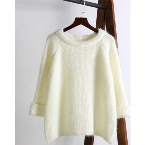 ZG1383 new autumn winter 2020 women fashion casual round collar loose pure color Nine points sleeve sweater cheap wholesale