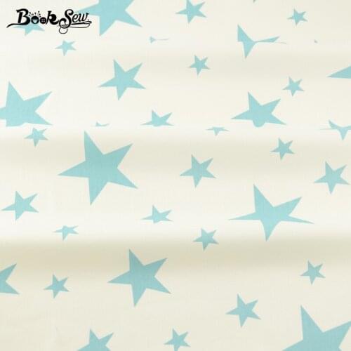 Booksew Home Textile 100% Cotton Twill Fabric Blue Stars Pattern Patchwork Sewing Meter Fabric For Sewing Quilting Crafts