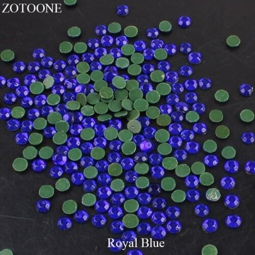 ZOTOONE 1440pcs Hotfix Flatback Rhinestones On Nails Royal Blue Gitter Nail Rhinestones For Clothes Glass Decorations Strass E