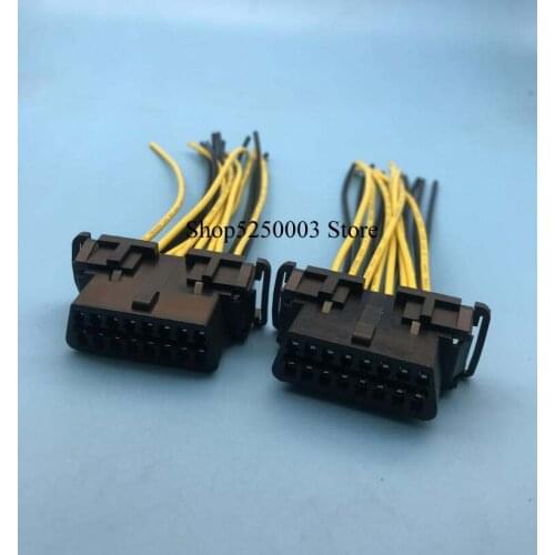 2pcs/lot 16pin obd2 Connector OBD2 OBD 2 16Pin FemaleConnector OBD Female Wire Sockets Connector