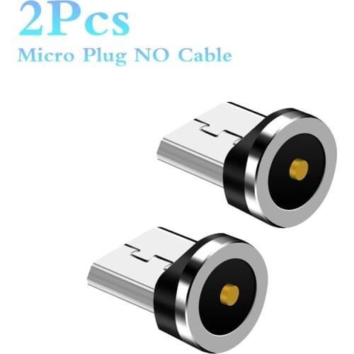 2Pcs Magnetic Plug Micro USB / Type C / 8 Pin /lighting Adapter USB Plug (Only Magnetic Plug) For Round head Magnetic cable