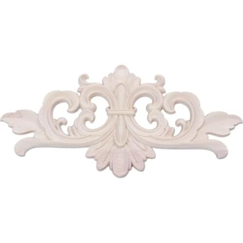 22*10 Cm Wood Carved Corner Onlay Applique Decor Furniture Craft Unpainted
