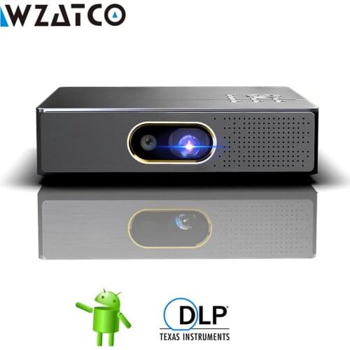 WZATCO S5 DLP 3D Projector Smart Android 4K 5G WIFI for Home Theater Beamer Full HD 1080P Video lAsEr Portable MINI Proyector