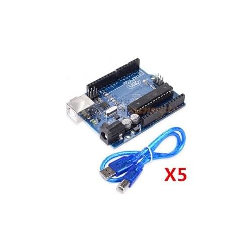 5set UNO R3 Rev3 Development Board ATmega328P ATMEGA16U2 AVR +Cable for Arduino TE111