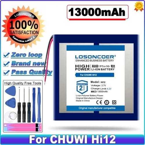 LOSONCOER 13000mAh Hi12 High Capacity Battery for CHUWI Hi12 Dual Sys Tablet PC CWI527 CW1527 Batteries
