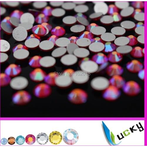 Freeshipping! 1440pcs 16ss 4mm lt siam ab color non hot-fix nail crystals flat back rhinestones foiled back strass