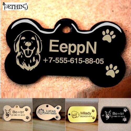 Free Engraved Write QR Name Phone Number Pet Dog Cat ID Tag Collar Pet Tag Dog Pet Name Pendent Neckce Tag Engraved Military Tag