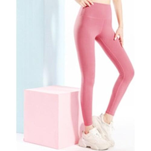 No Embarrassment Lline Yoga Pants WomensHigh-waist Hip-lifting Elastic Sports Leggings Double-sided Sanding Fitness