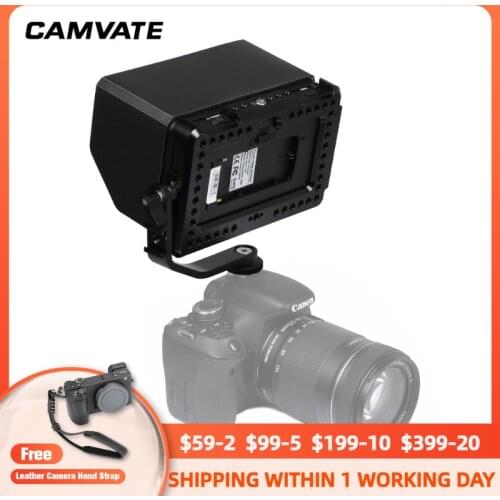CAMVATE FeelWorld F6 Plus 5.5" 4K On-Camera Monitor With Monitor Bracket Cage & Sun Hood & L-type Tilt Arm Support & Micro HDMI