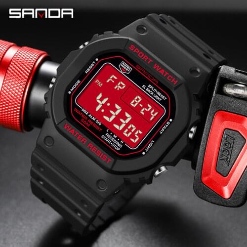 SANDA Fashion Sports Watch Men Women Boy Girl Waterproof Military Watches G style S Shock Mens Retro Analog Digital Watches