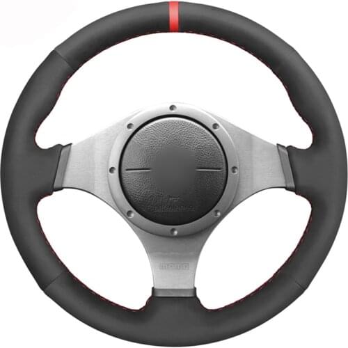 Black Suede No-slip Soft Car Steering Wheel Cover for Mitsubishi Lancer Evolution 8 VIII Lancer Evolution 9 IX 2003 2004 - 2007