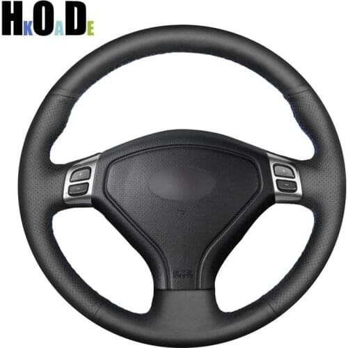 DIY Black Artificial Leather Steering Wheel Covers Wrap for Subaru Forester 2005-2007 Outback 2005 2007 Legacy 2005-2007