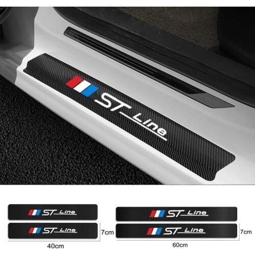 For Ford Focus MK2 ST Stline Vignale F150 Scuff Plate Pedal Cover Car Accessories 4Pcs Carbon Fiber Car Door Sill Guard Stickers