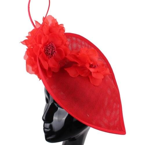 Elegant Women Vintage Flower Fascinator Hat Hair Clip Ladies Race Party Headpiece Bridal Wedding Party Show Hair Accessories