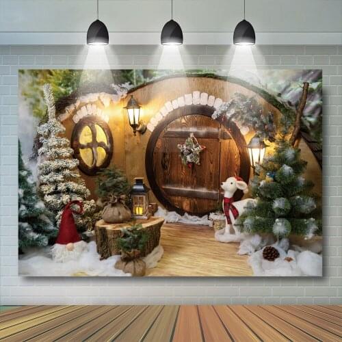 Christmas House Scene Photography Backdrop Desk Photo background Toys Birthday Party Background for photo studio