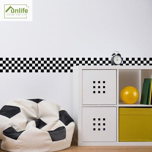 Funlife® Racing Wall Border Peel & Stick Waterproof Easy to Clean TV Background Bathroom Brown Colored Mosaic Removable Bathroom