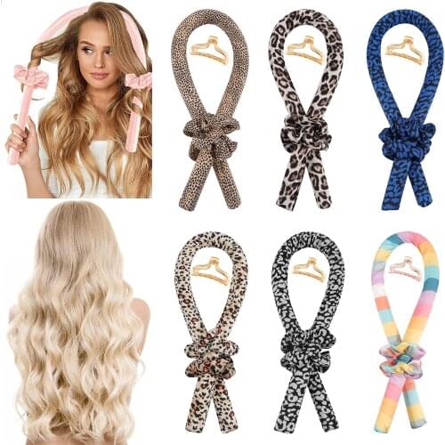 Heatless Curling Rod Headband No Heat Curls Ribbon Wave Hair Rollers Sleeping Soft Headband Hair Curlers DIY Hair Styling Tools