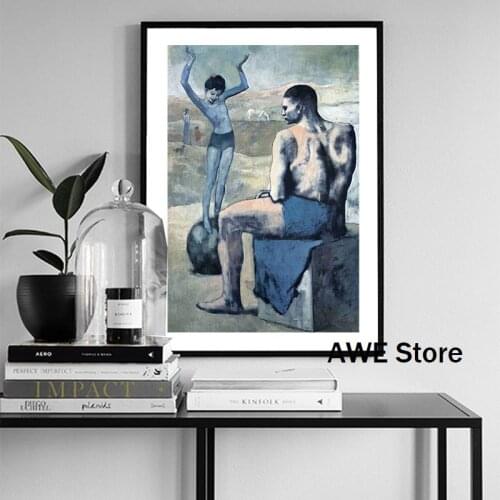 Girl On The Ball By Picasso Wall Art Canvas Poster and Print Canvas Painting Decorative Picture Living Room Home Decor Artwork
