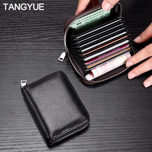 ID Credit Card Holder Women Men Genuine Leather Slim Bank Coin Purse for Card Wallet for Credit Card Case Cardholder Cash Pocket