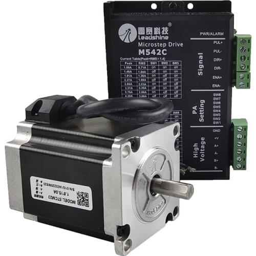 Leadshine 2 Phase 57 Series NEMA23 Stepper Motor Kit 57HS21A + Driver M542C Input Voltage VDC20-50V Original Product