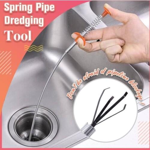 Multifunctional Pipe Dredging Tool Cleaning Claw Sewer Toilet Dredger Home Sink Anti-blocking Cleaning Hook Kitchen Sewers