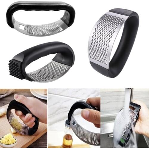 Multi-function Manual Stainless Steel Garlic Presses Garlic Mincer Chopping Kitchen Tools Beer Bottle Opener Garlic Clean Tools