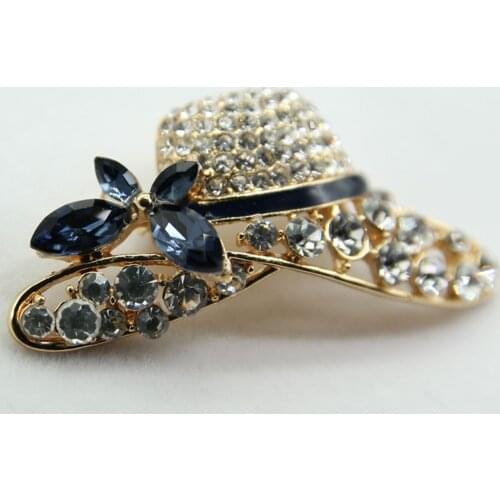 Fashion Hat Brooches Rhinestone Pin and Brooch Alloy Jewelry Accessories Party Clothing Decorations Brooches for Women