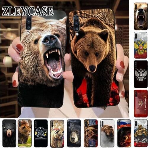 The flag of Russia black bear TPU Soft Phone Case For Samsung Galaxy A50 A10 A20 A20E A20S A30S A40 A51 A70 A30 A6 A7 A8 Cover