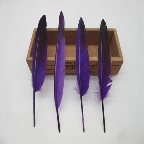 YY-tesco 100pcs/lot Natural Goose Feathers 13-18cm/5-8 Inch Purple Pheasant Feathers For Crafts Diy Wedding Decoration Plumes