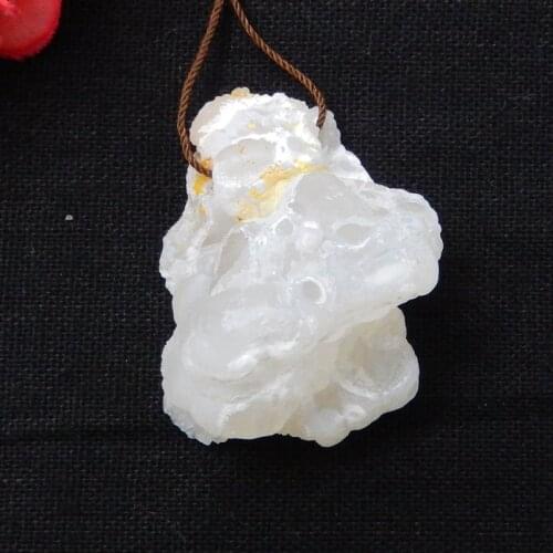 New Jewelry accessories,Semiprecious Stone Gobi Agate Drusy Pendant Bead 43x30x20mm,24g