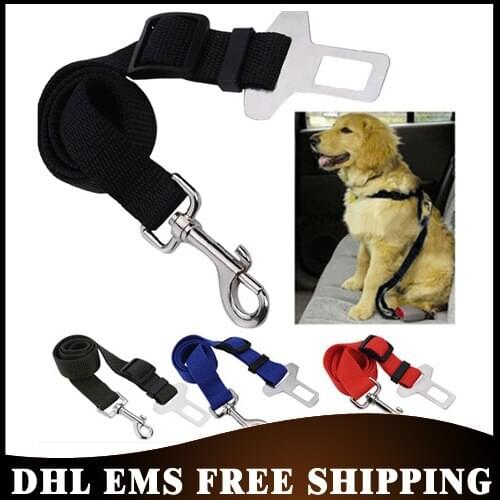 Wholesale 500Pcs/Lot Adjustable Dog Cat Pet Car Safety Seat Belt Black Pet Belt for Dog Blue Safety Seat Belt Red Amy Green