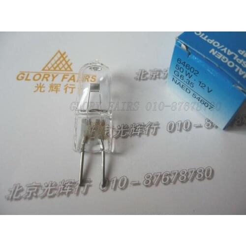 64602 12V 50W GER NAED 54607 G6.35 lamp,12V50W halogen bulb,to NIKON NT12V50WL JC12V50WL/NT