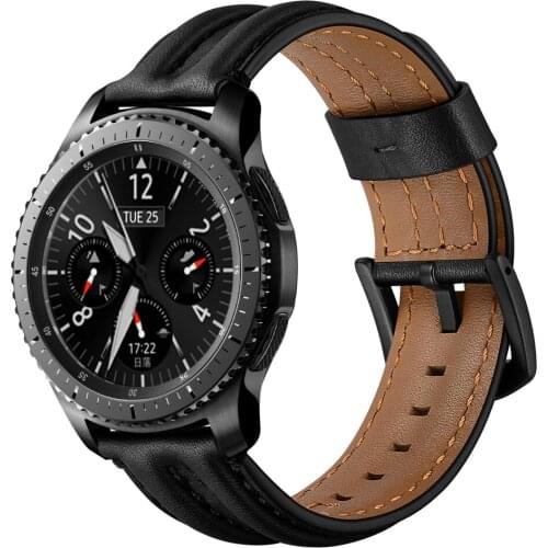 22mm Quick Release Wristband for Samsung Galaxy Watch 46mm Band Genuine Leather Gear S3 Strap for Huawei GT 2e 46mm Bracelet