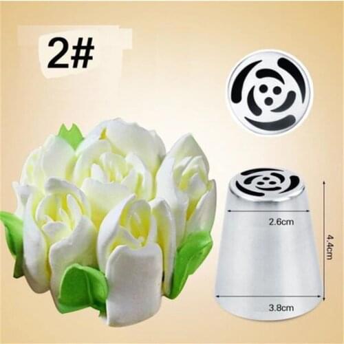 Russian Pastry Rose Nozzles Tulip Icing Piping Cream Nozzles Tips 1Pcs Cake Decorating Tips Set Cake Cupcake Decorator