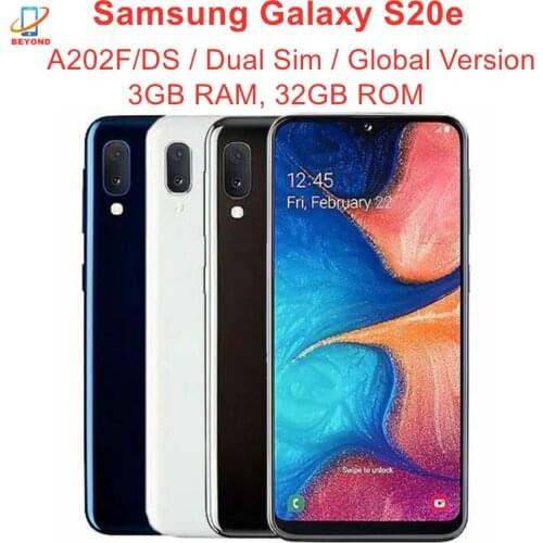 Samsung Galaxy A20e A202F/DS Dual SIM Global Version 5.8" 3GB RAM 32GB ROM Octa Core 13MP&5MP Exynos Fingerprint NFC Cell Phone