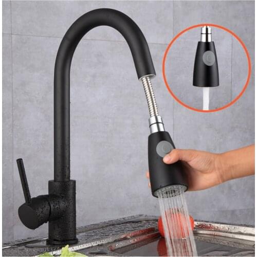 Kitchen Basin Faucet Brass Pull Down Hot and Cold Mixer Water Tap Deck Mount Bathroom Single Handle Washbasin Sink Faucet
