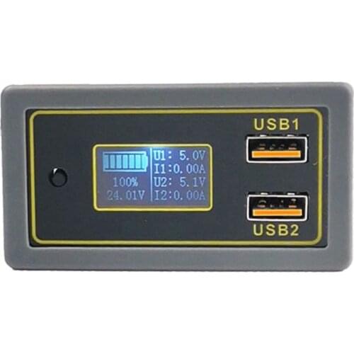 Digital Display Voltmeter Battery Capacity Voltage Meter Tester Dual USB for DC 12V Car Motorcycles Vehicles