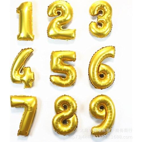16 Inch Golden Silver Rose Gold Number Balloon Birthday Wedding Party Party Decoration Aluminum Foil Balloon Birthday Decoration