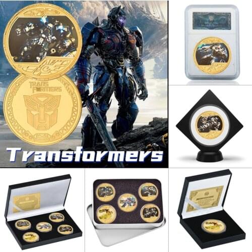 WR Transformers Bumblebee Gold Plated Challenge Coin with Coin Holder America Original Coin Set Gifts Souvenirs Dropshipping