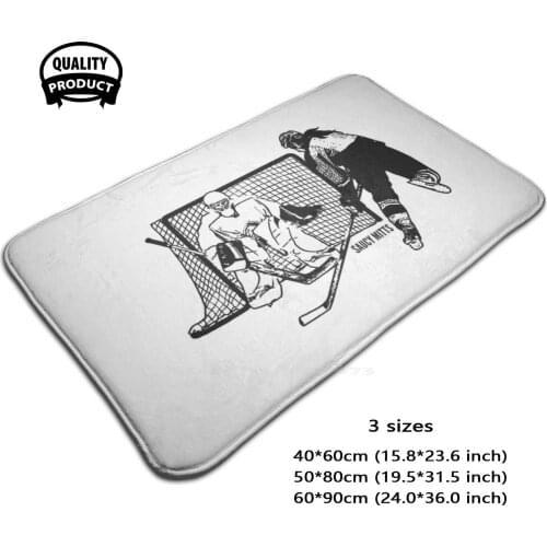 WomenS Hockey Shot On Net Sketch Comfortable Door Mat Rug Carpet Foot Pad Hockey Ice Hockey Womens Hockey Ink Sketch Saucy