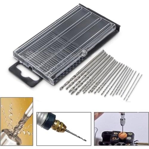 ZLinKJ 20Pcs 0.3mm-1.6mm High Speed Steel Mini drill bit HSS Micro Twist Drill Bit Set Model Craft With Case Repair Parts