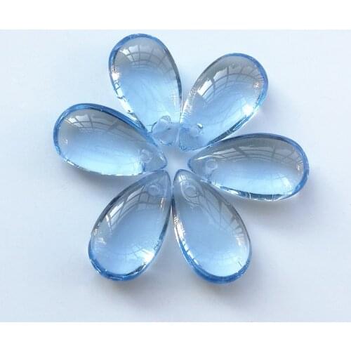 20 Pieces/lot 8x14mm 23# Light Blue Czech Glass Beads Teardrop-shaped Lampwork Beads For Jewelry Pendant Making
